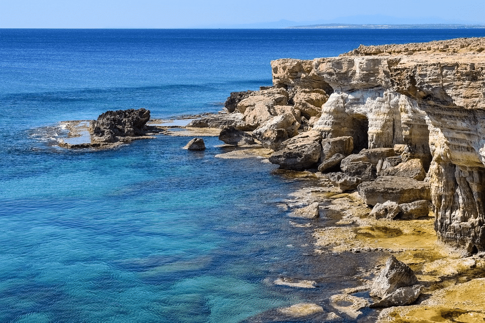 Sea caves in Cyprus