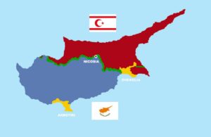 Cyprus and Turkish Northern Cyprus map