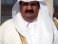 Sheikh Hamad bin Khalifa Al Thani during a 1997 visit to the Pentagon