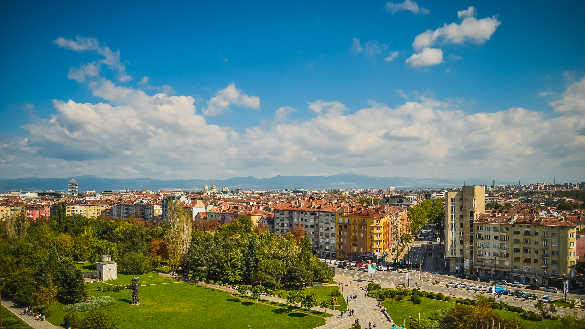 Sofia skyline from NDK, Bulgaria